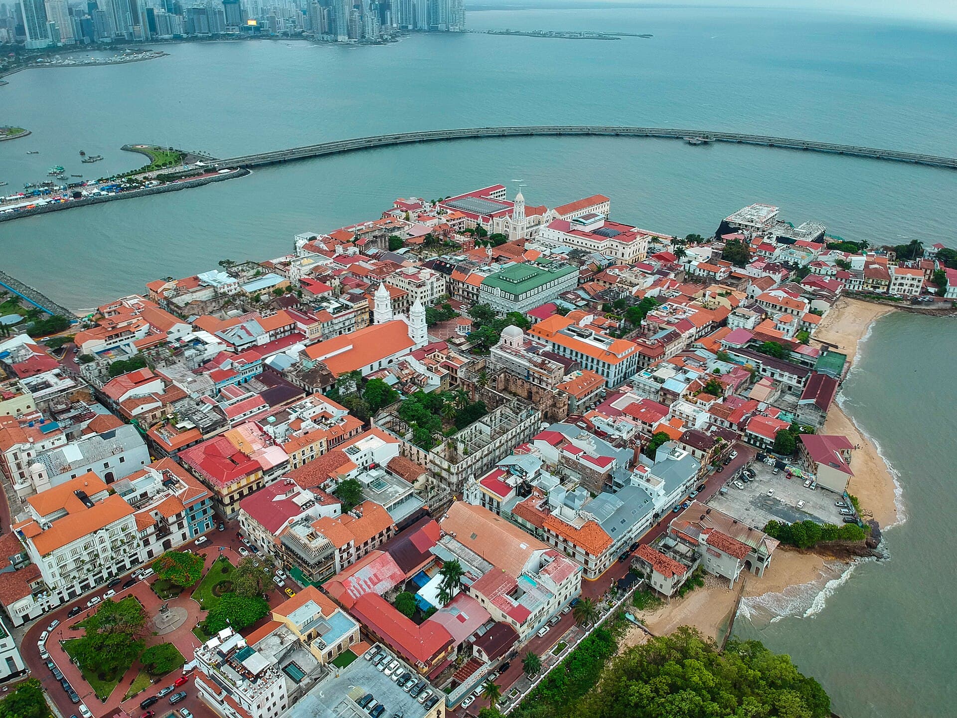Vista aérea de la península del Casco Viejo